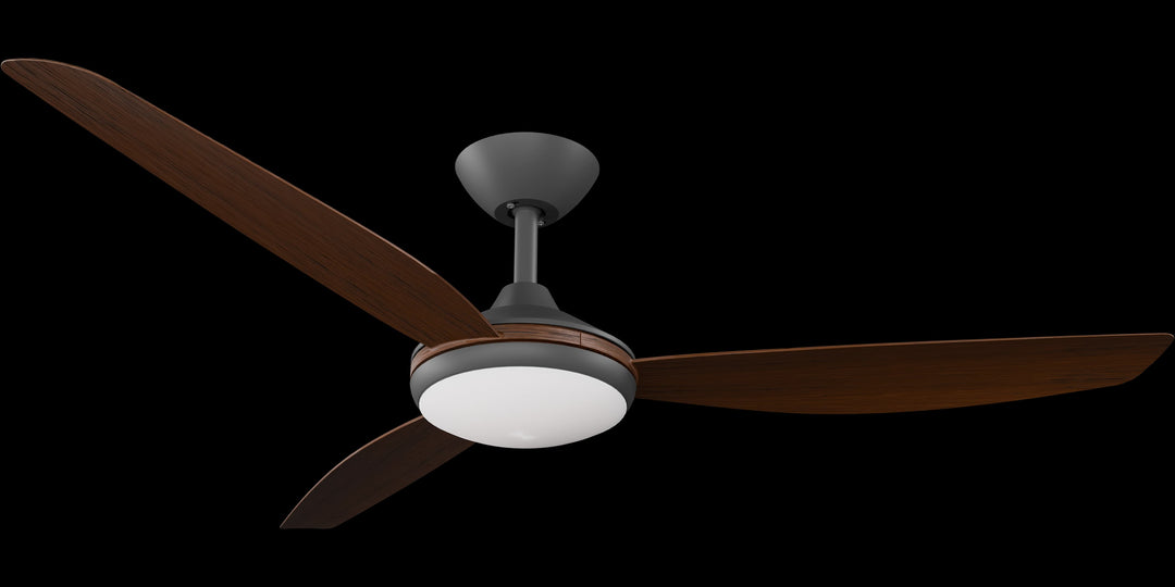 Calibo Condor 56" DC Smart Ceiling Fan with LED Light and Remote Control | Black and Koa