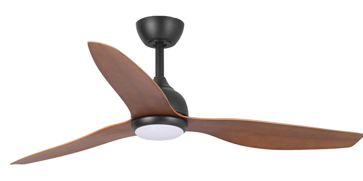 Fanco Eco Style 60" DC Indoor/Outdoor Ceiling Fan with 24W CCT LED Light and Remote | Black & Koa