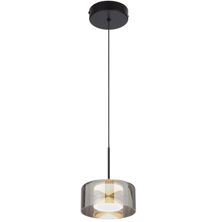 Telbix Cedro Smoked Round Glass Tricolour LED Pendant | 1 Light