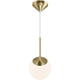 Nordlux Grant Globe Opal Glass Pendant with Brass Accent | Small