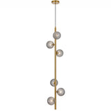 Telbix Antique Gold Elson 6 Light Pendant Light | Smoke Tear