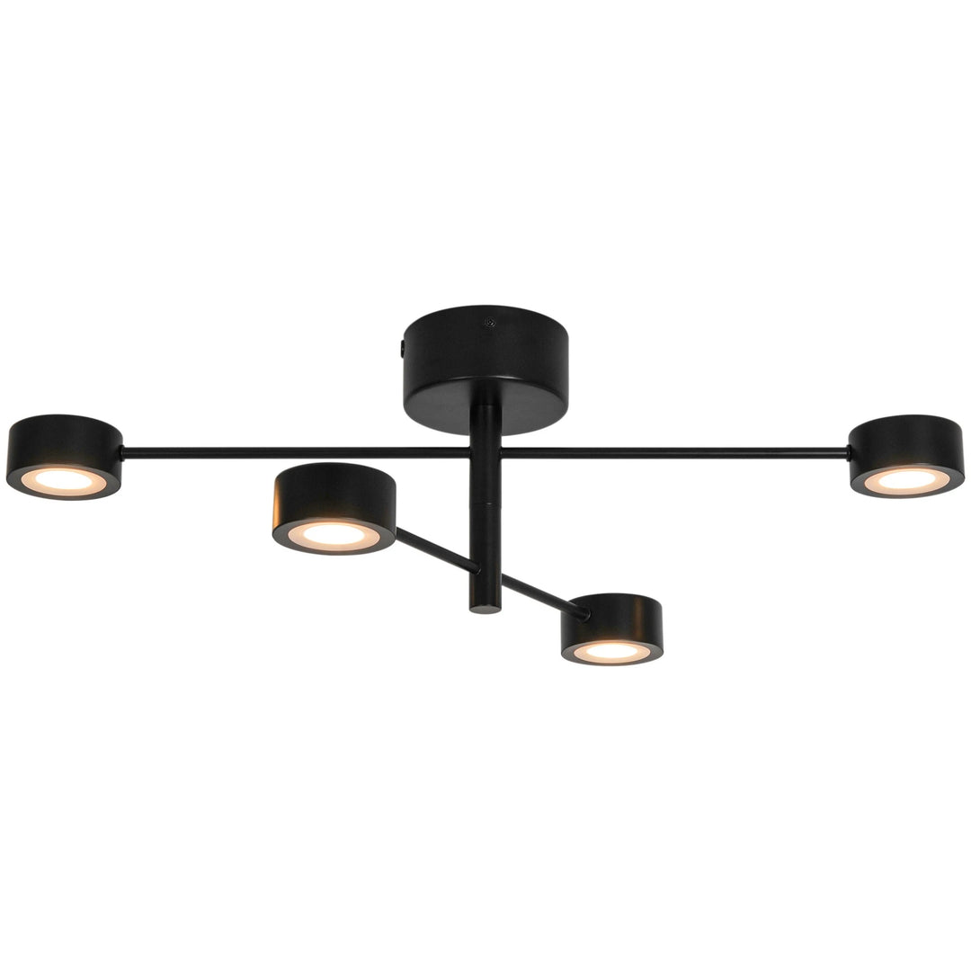Nordlux Clyde 4 Light LED Flush Mount Ceiling Spotlight | Black