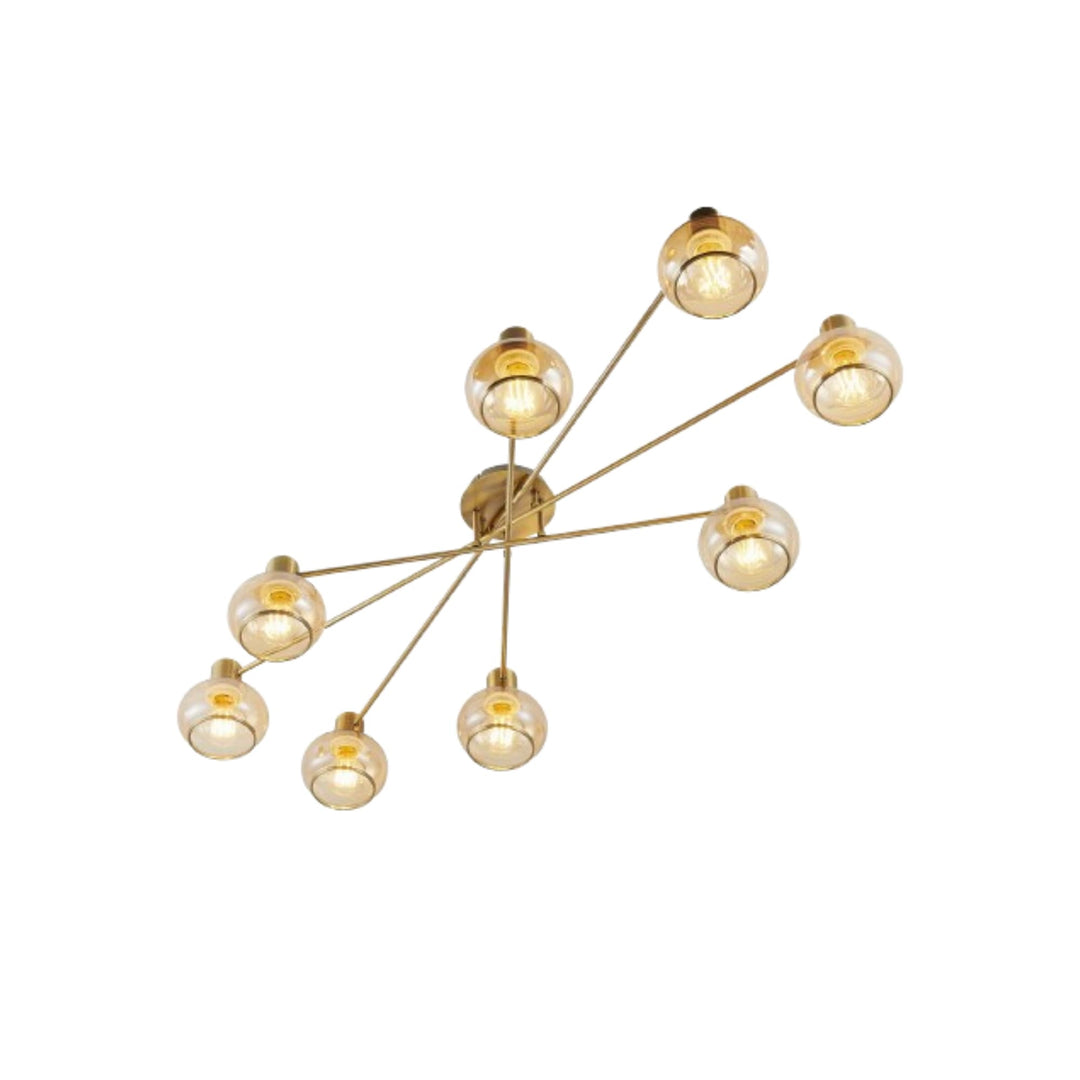 Telbix Marbell 8 Light Close to Ceiling Light | Antique Brass