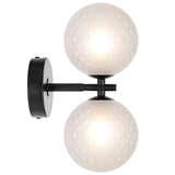 Telbix Black Felton 2 Light Wall Light | Frost Tear