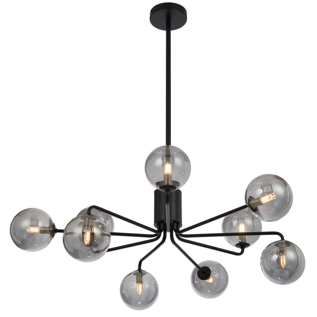 Telbix Black Felton 9 Light Pendant | Smoke