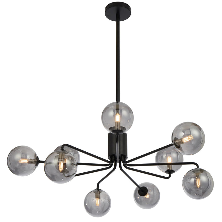 Telbix Black Felton 9 Light Pendant | Smoke