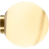 Calibo Crest Alabaster Glass 140mm Orb Wall Light | Brass