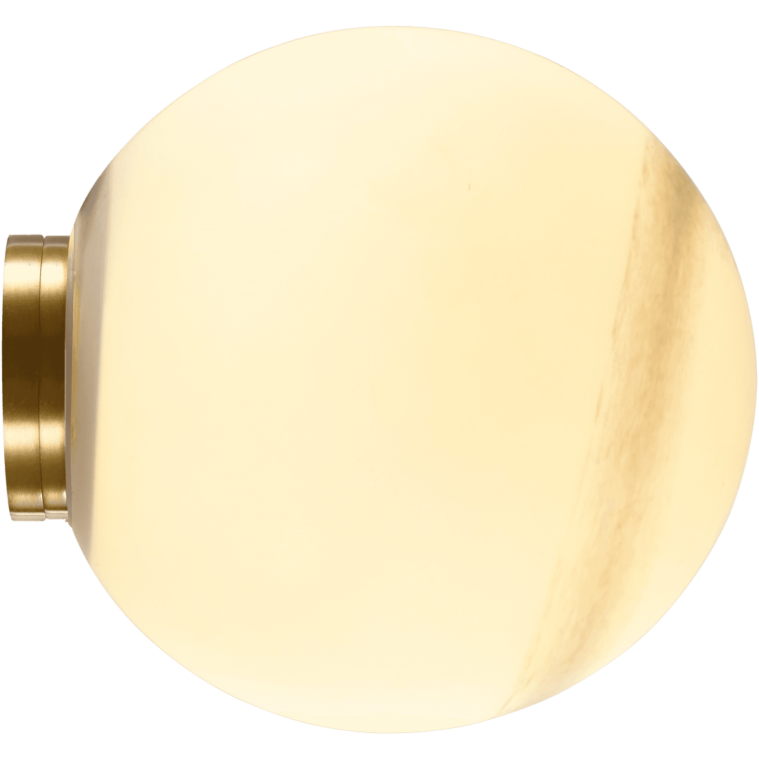 Calibo Crest Alabaster Glass 140mm Orb Wall Light | Brass