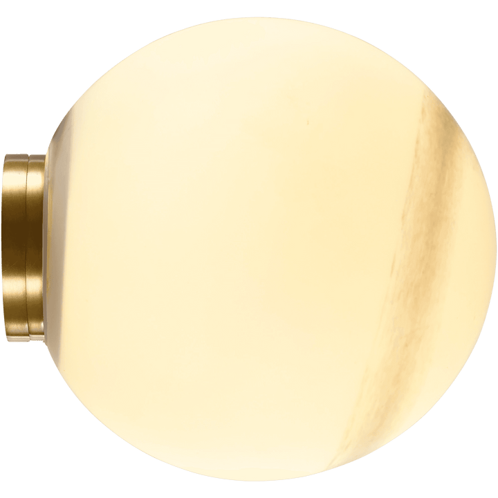 Calibo Crest Alabaster Glass 140mm Orb Wall Light | Brass