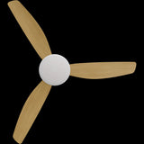Calibo Condor 52" DC Smart Ceiling Fan with LED Light and Remote Control | White and Bamboo