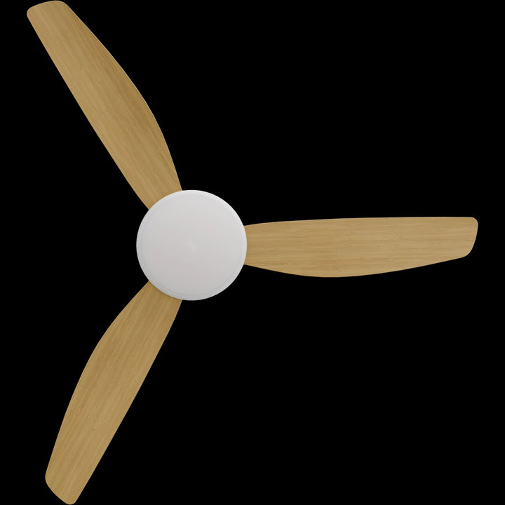Calibo Condor 52" DC Smart Ceiling Fan with LED Light and Remote Control | White and Bamboo