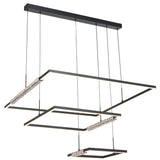 Telbix Zafra 3 Tier Cascading Square Tricolour LED Pendant with Crystals | Black