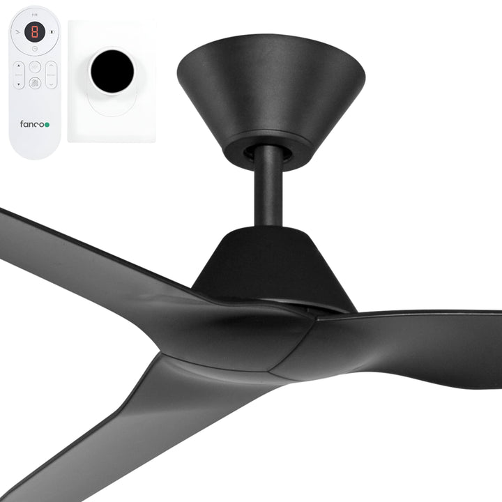 Fanco Infinity-iD 54" Smart DC Ceiling Fan with TriControl | Black