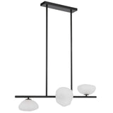 Telbix Zecca 3 Light Bar Pendant | Black & Frost Glass