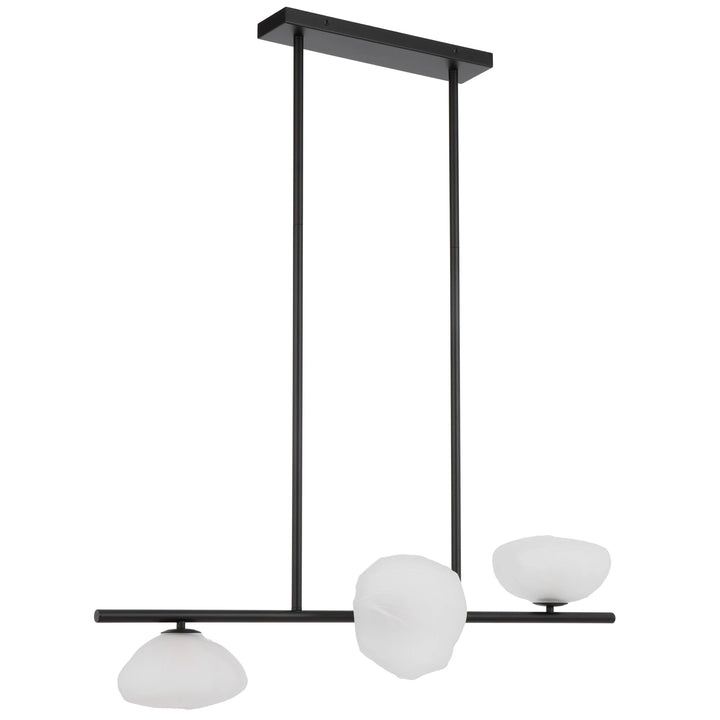 Telbix Zecca 3 Light Bar Pendant | Black & Frost Glass