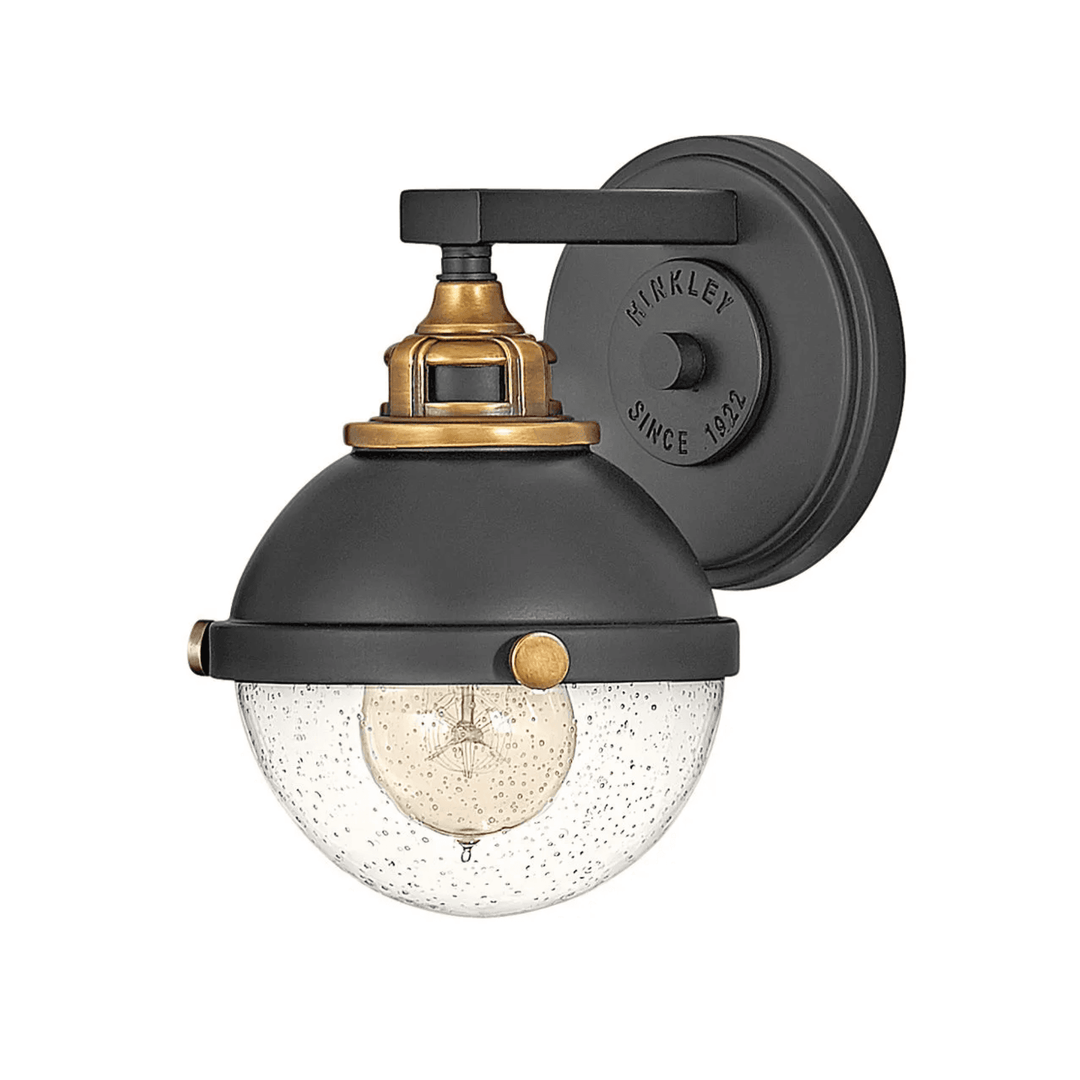 Hinkley Fletcher Traditional Single Wall Light (E27) | Black & Heritage Brass
