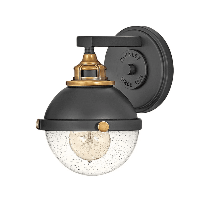 Hinkley Fletcher Traditional Single Wall Light (E27) | Black & Heritage Brass