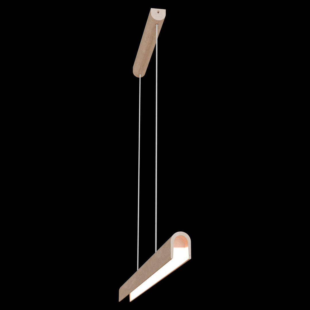 Calibo Inspire Crafted Travertine Tricolour LED Linear Pendant | Beige