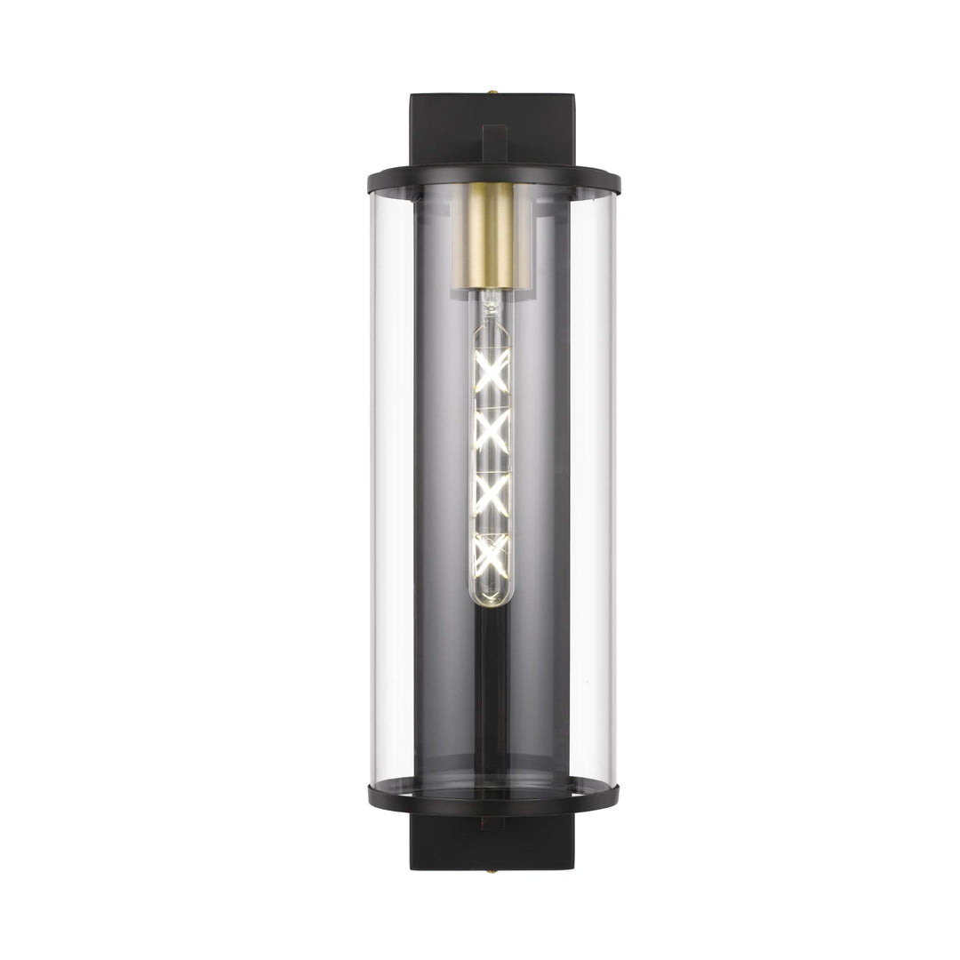 Large Telbix Perova IP44 Industrial Wall Light | Black