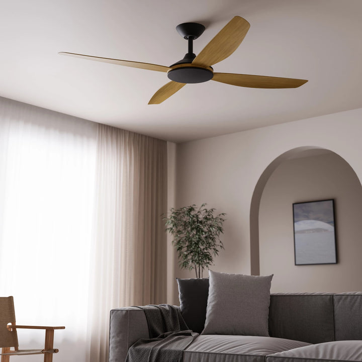 Calibo Vanga 52" DC Smart Ceiling Fan with Remote Control | Black and Teak