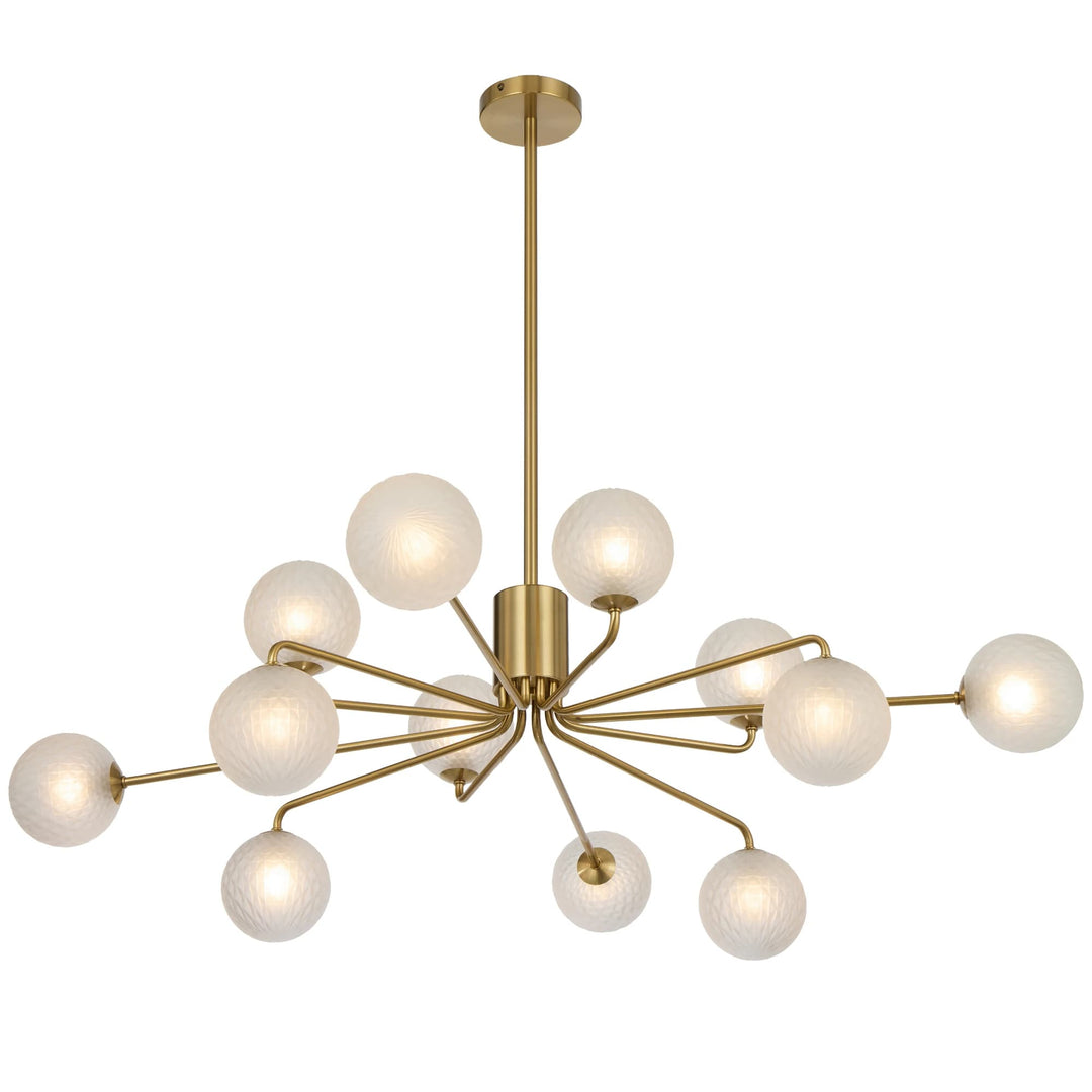 Telbix Felton 12 Light Pendant | Antique Gold and Frost Tear