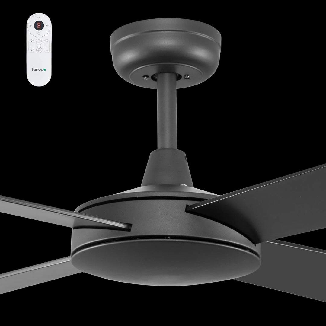 Fanco Eco Silent Deluxe 56" Smart DC Ceiling Fan with Remote | Black