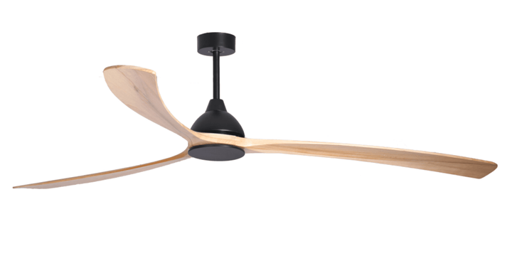 Fanco Sanctuary Oversized 92" Commercial DC Ceiling Fan with Remote for Large Indoor/Outdoor Areas | Matte Black/Natural