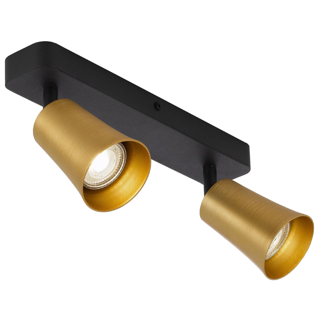 Telbix Alvey 2 Light Spot Bar | Gold and Black