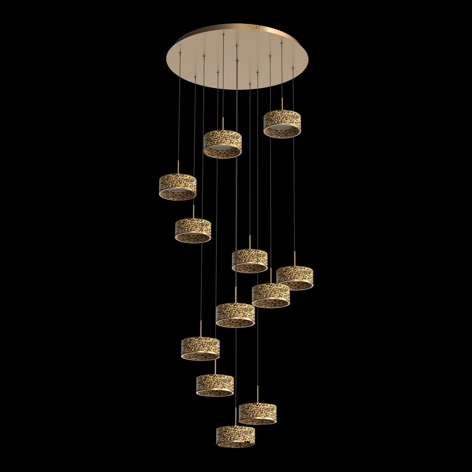 Calibo Couas Textured Honeycomb 3CCT LED Cluster Pendant | Gold