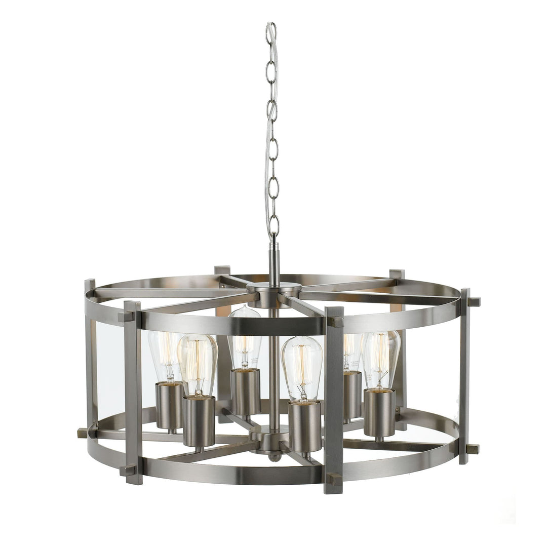 Telbix Finley Large Industrial Chain Pendant Light | Nickel