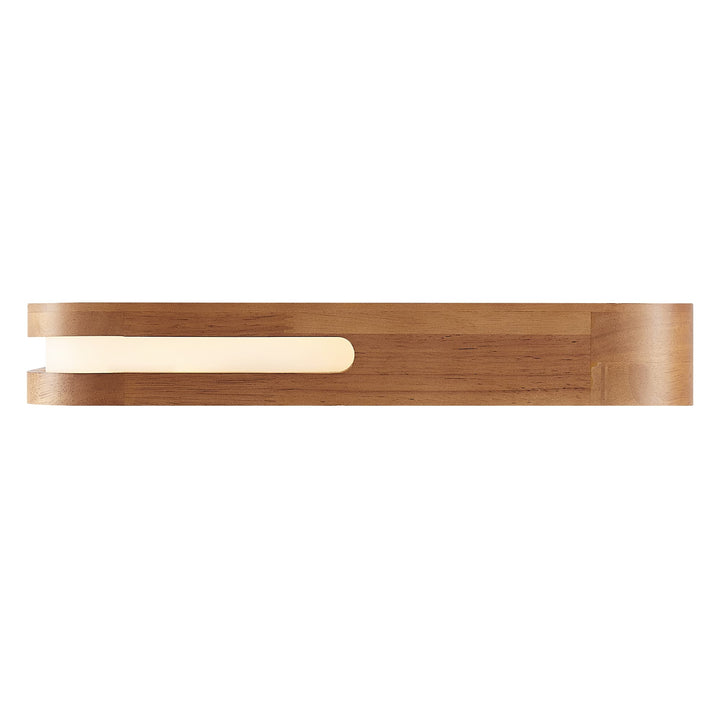 Telbix Lyric Tricolour LED Square Oyster Light with Wood Accent | Medium