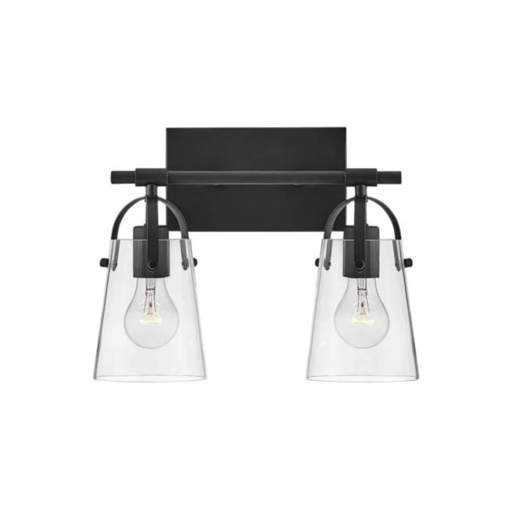 Hinkley Foster 2 Light Modern Glass Wall Light | Black