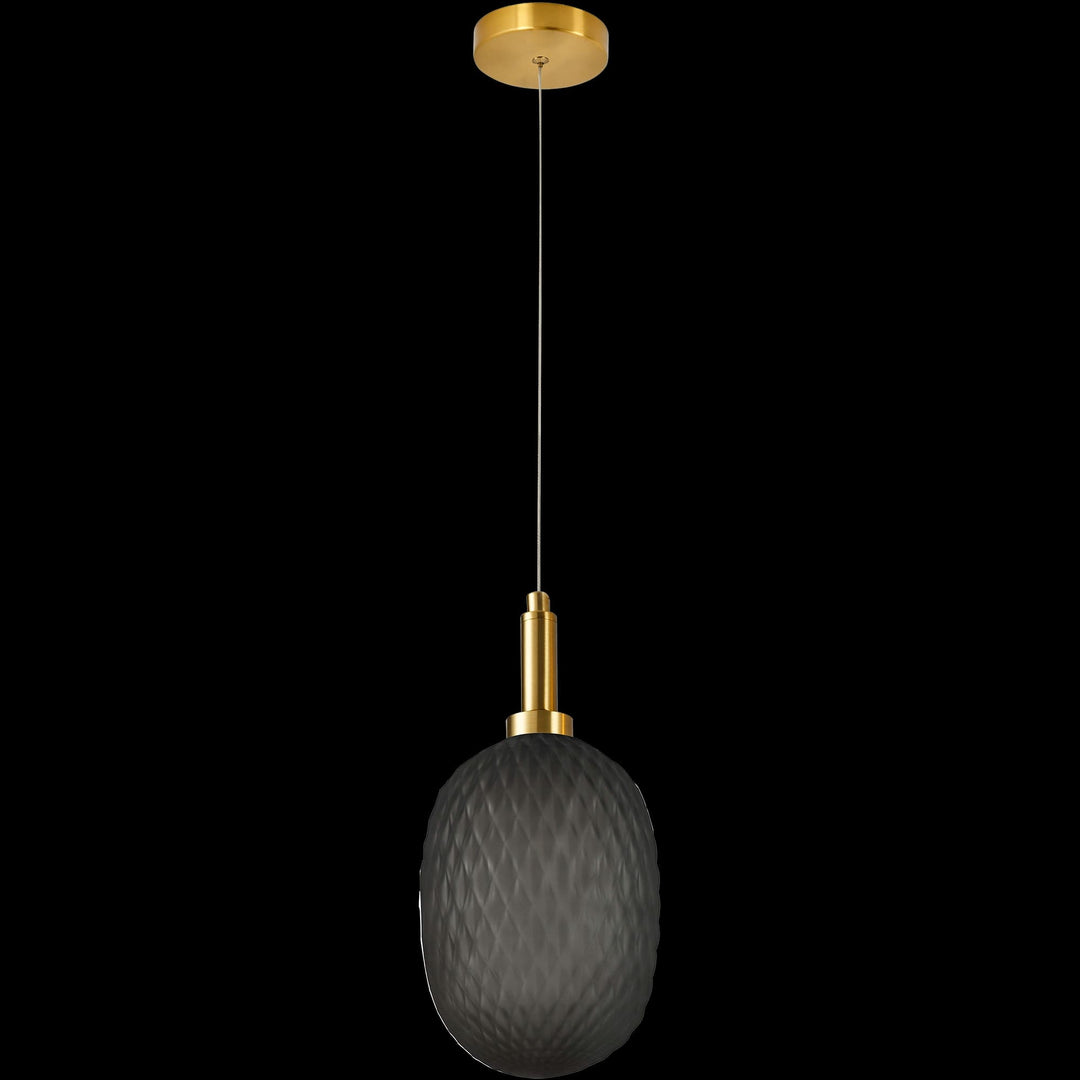 Calibo Lark Diamond Pattern 150mm Glass Pendant | Smoke