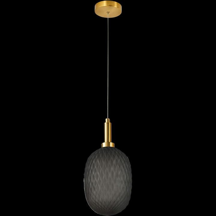 Calibo Lark Diamond Pattern 150mm Glass Pendant | Smoke