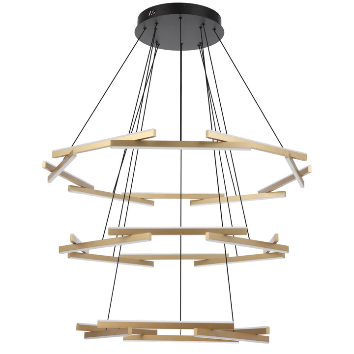 Telbix Tarson 3 Tier LED Pendant | Black and Gold