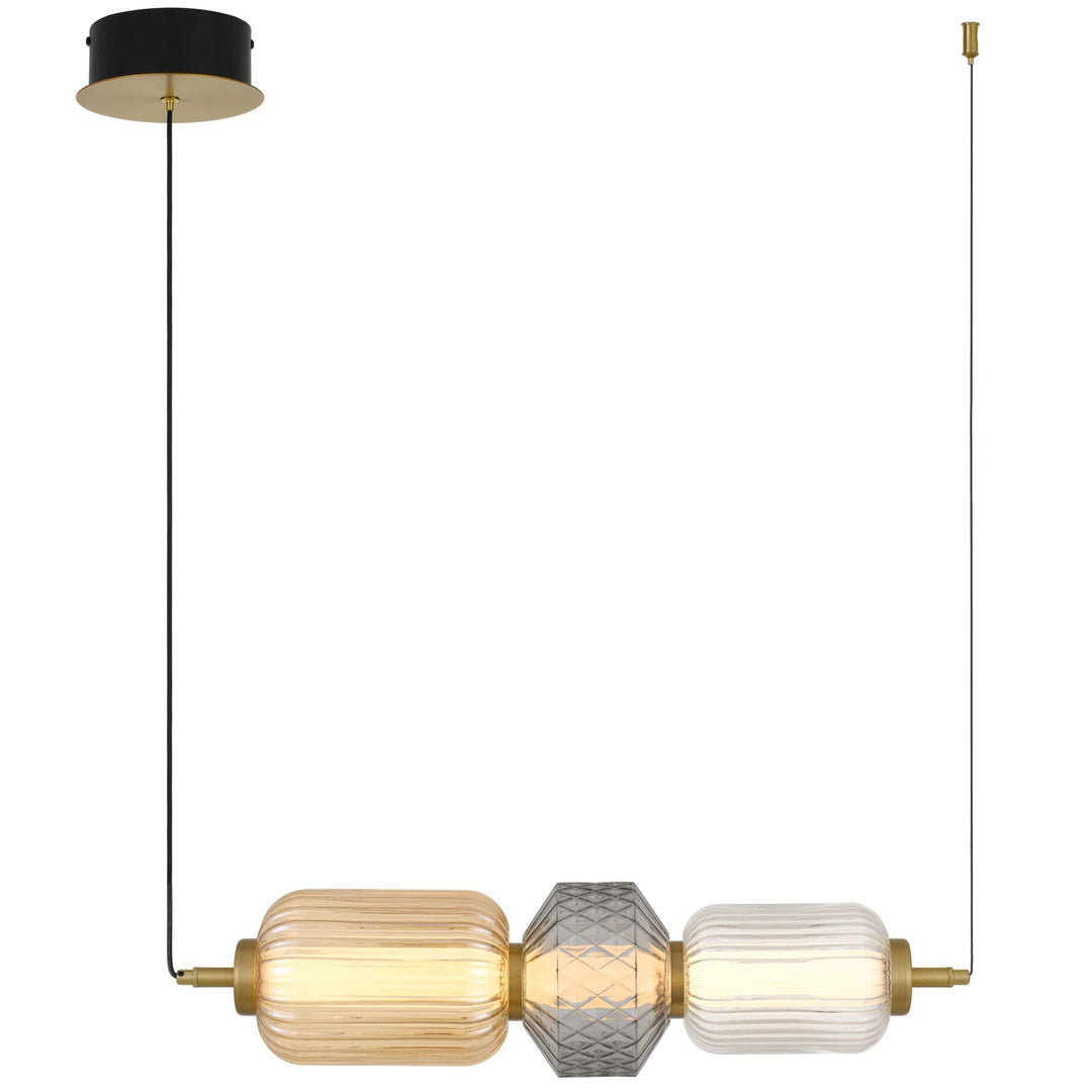Telbix Torso 3 Light LED Pendant | Brass