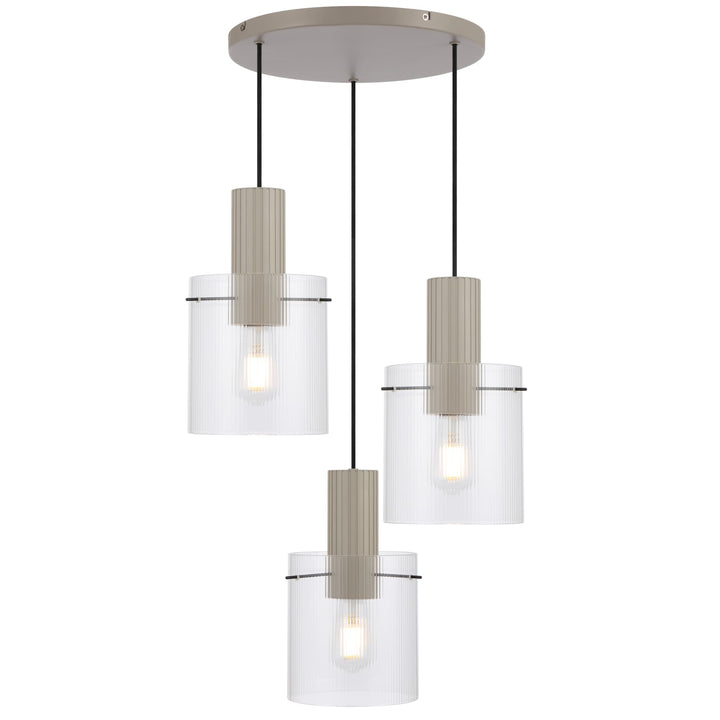 Telbix Mika 3 Light Pendant Light | Grey