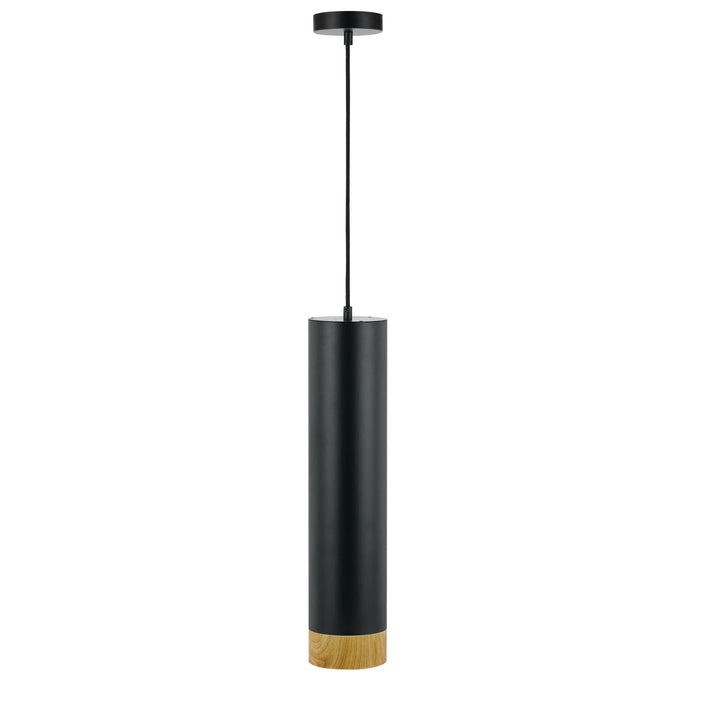 Telbix Dakota Warm White 5W 3000K LED Dimmable Pendant Light | Black / Oak