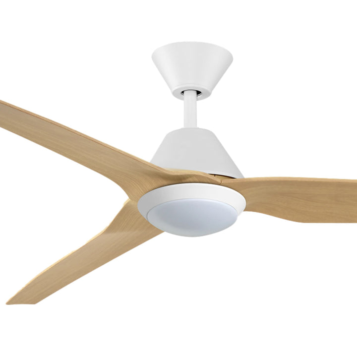 Fanco Smart Infinity-iD 64" (1620mm) DC Ceiling Fan With 18W Dimmable CCT LED Light & Remote | White & Beechwood