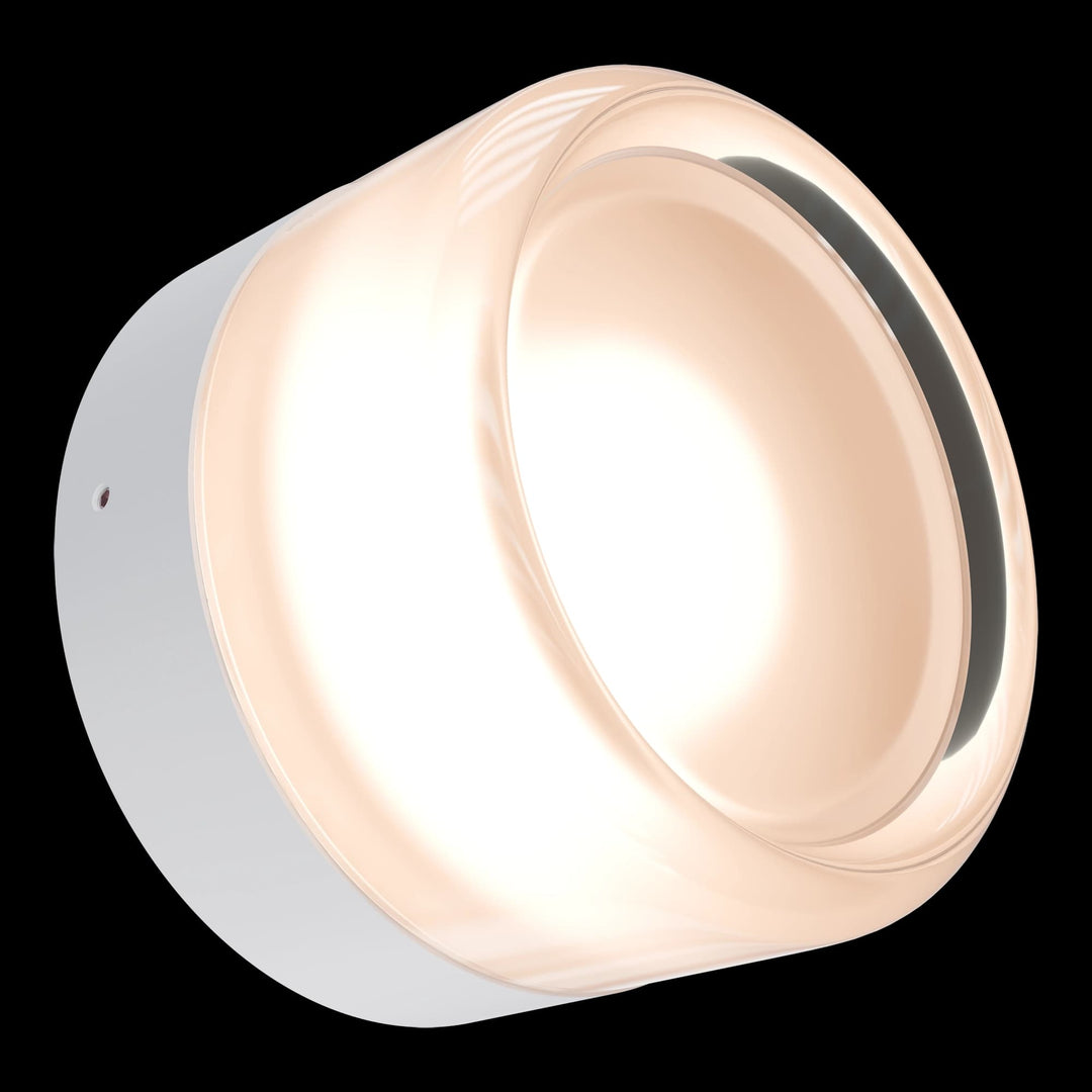 Calibo Gull Round Frosted Acrylic 3CCT LED Exterior Wall Light | White