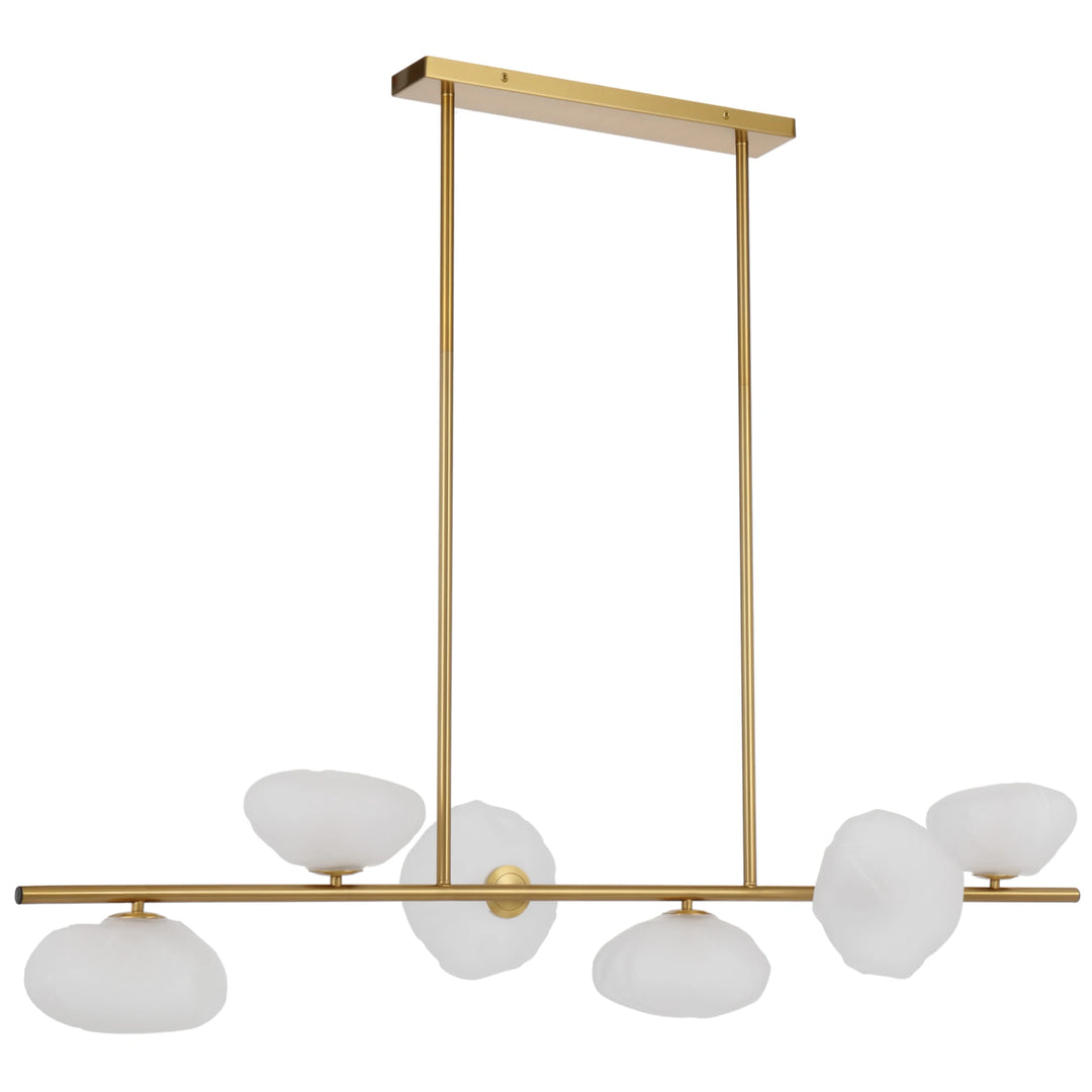 Telbix Zecca 6 Light Bar Pendant | Antique Gold and Frost