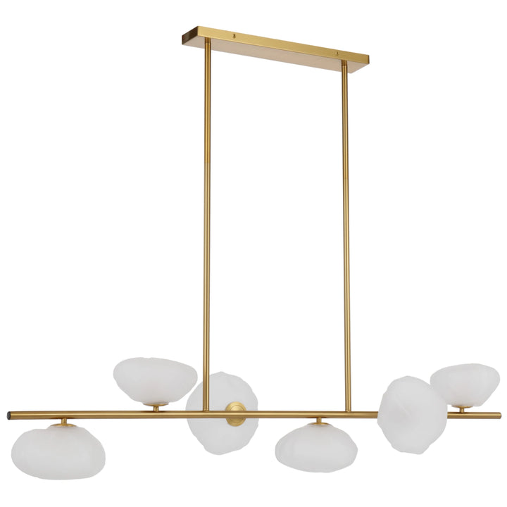 Telbix Zecca 6 Light Bar Pendant | Antique Gold and Frost