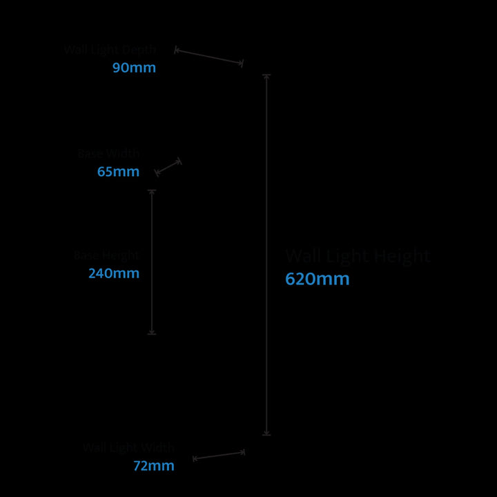 Calibo Junco Vertical Slimline Tubular 3CCT LED Exterior Wall Light | Medium