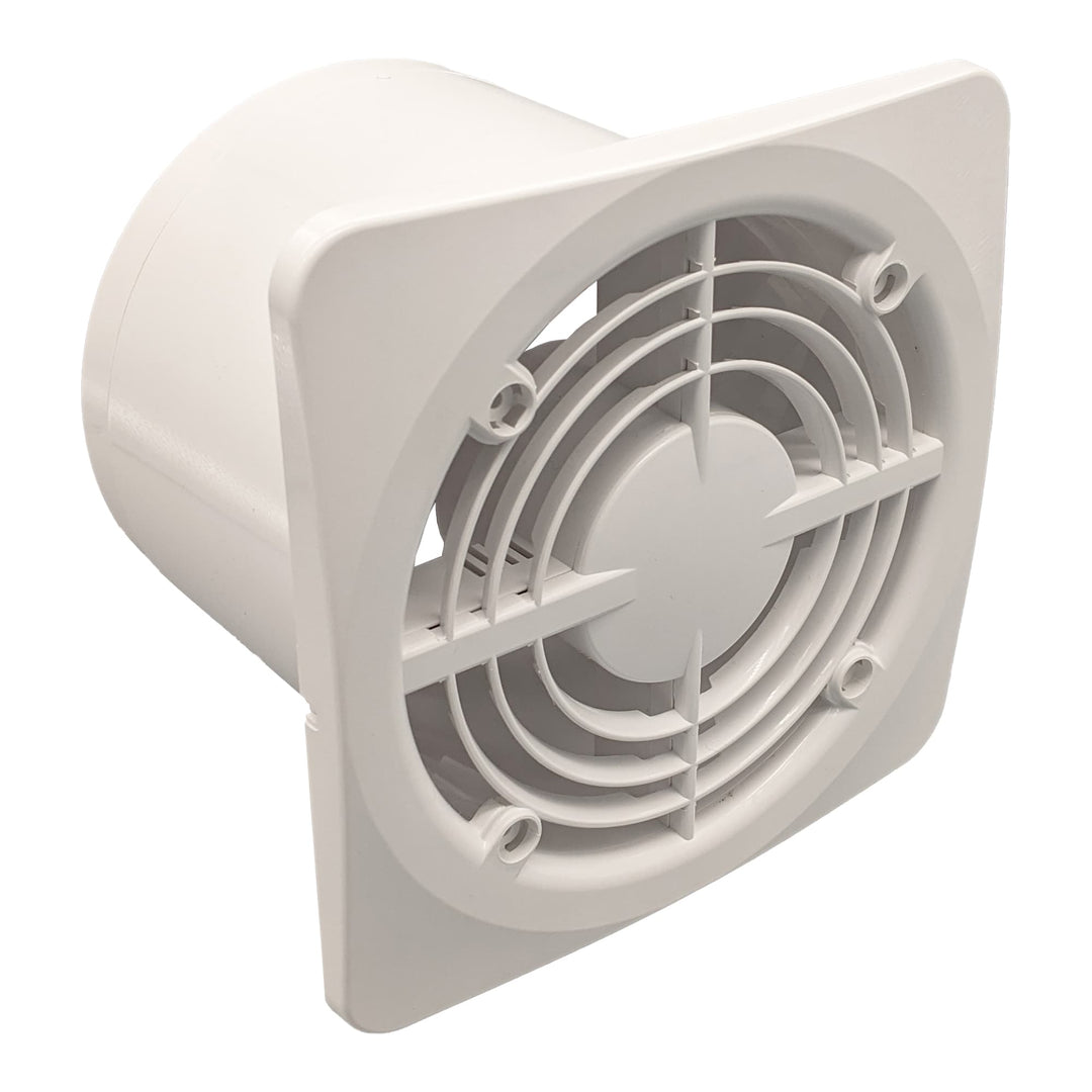 Fanco Dynamic 150 Square Wall/Ceiling Exhaust Fan with Matte Finish | Black