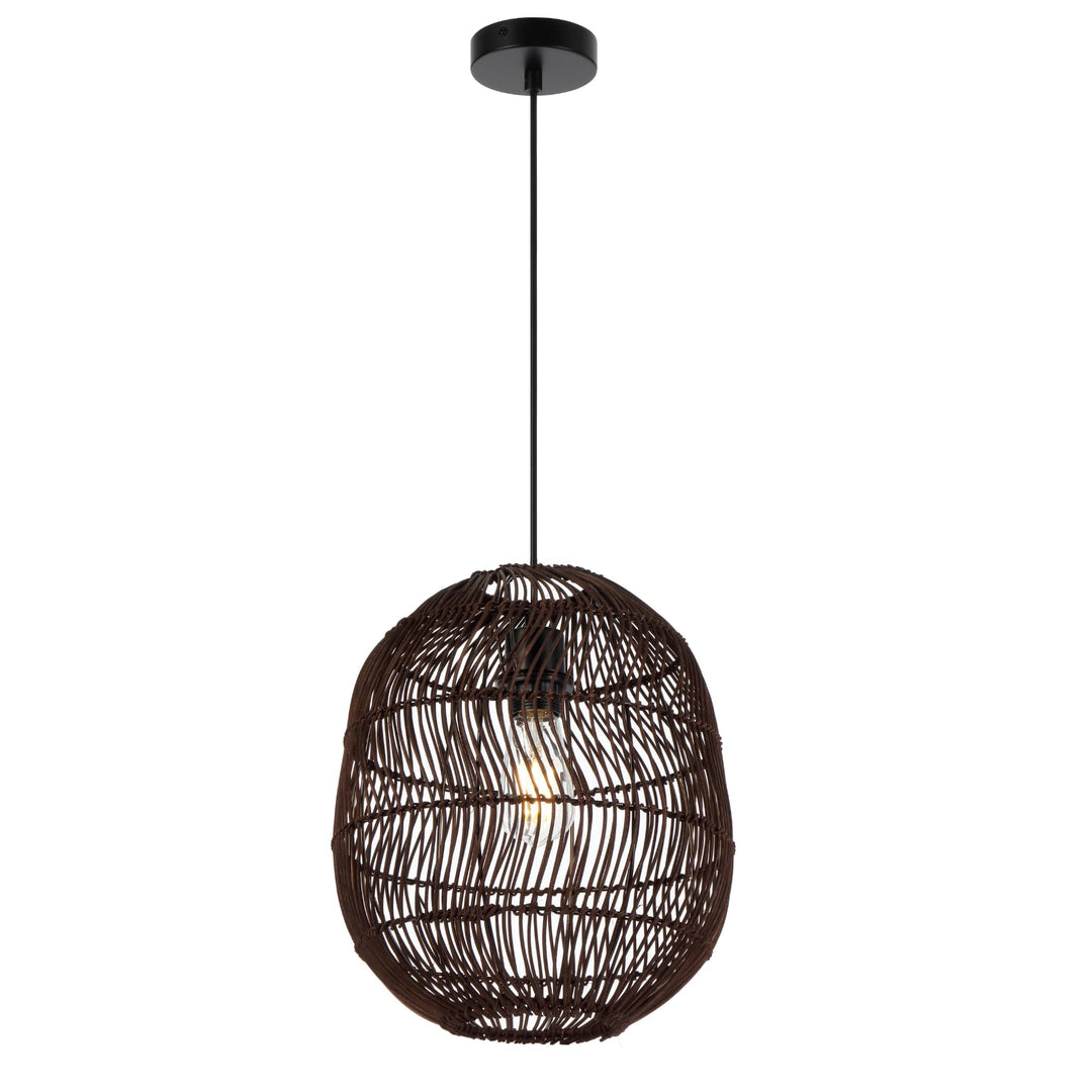 Brown Telbix Rana Woven Pendant (E27) | Small