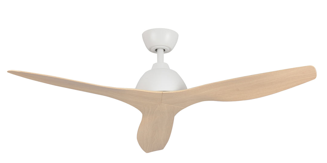 Fanco Breeze 52" AC Ceiling Fan with Wall Controller | White and Beechwood