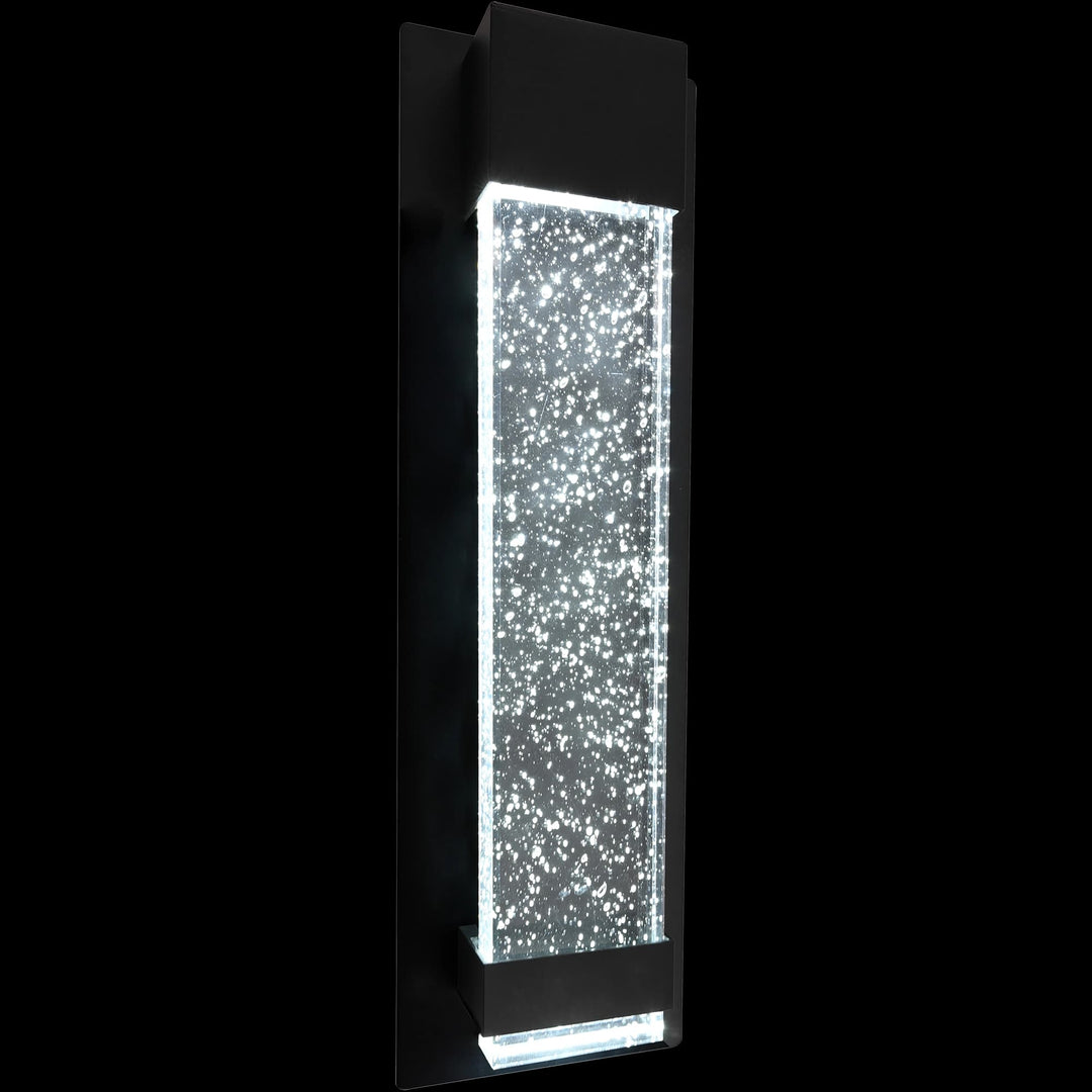 Calibo Coot Small Rectangular Bubble Glass Weatherproof LED Exterior Wall Light | Black