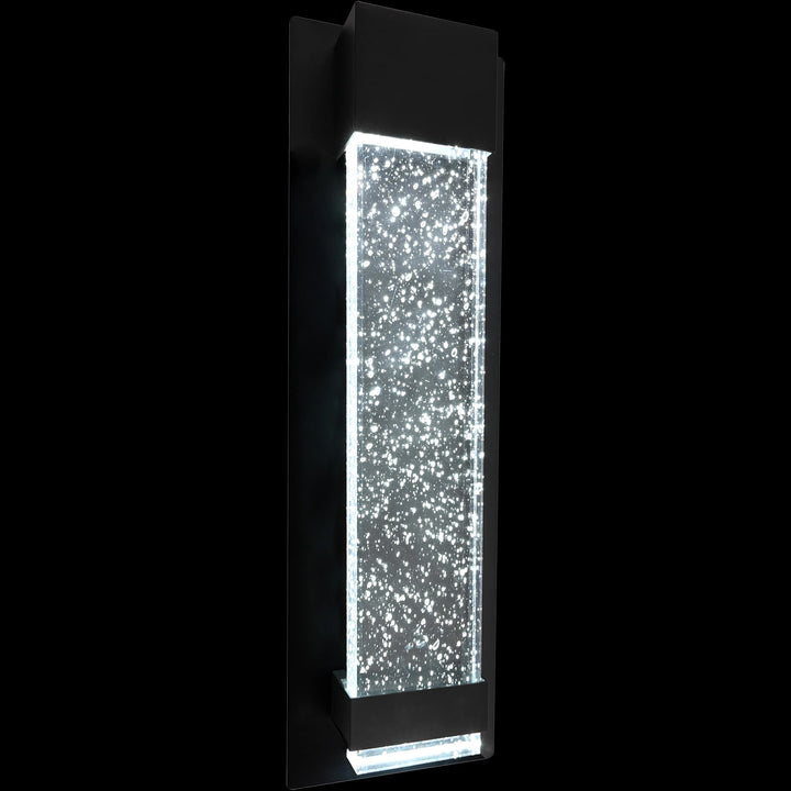 Calibo Coot Small Rectangular Bubble Glass Weatherproof LED Exterior Wall Light | Black