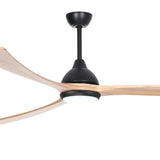 Fanco Sanctuary DC 86" Solid Timber Blade Indoor/Outdoor Ceiling Fan with 24w LED CCT Light and Remote | Black & Natural