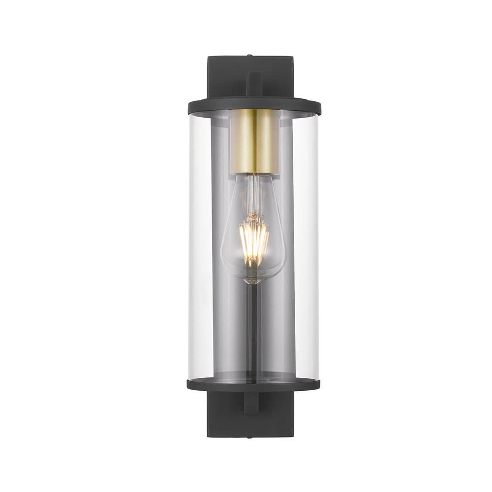 Telbix Small Perova IP44 Industrial Wall Light | Black